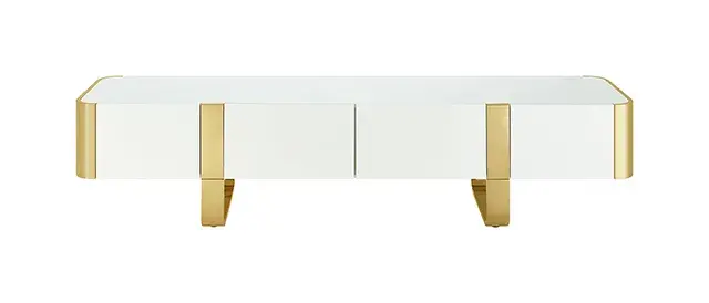 Contemporary Gold/White TV Console — TV Unit, view 5