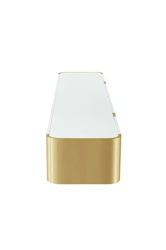 Contemporary Gold/White TV Console — TV Unit, view 6