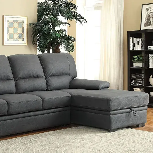 Contemporary Graphite Sectional Sofa — Sofa, main view
