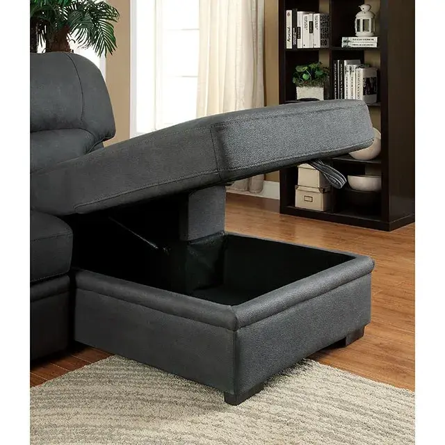 Contemporary Graphite Sectional Sofa — Sofa, view 8