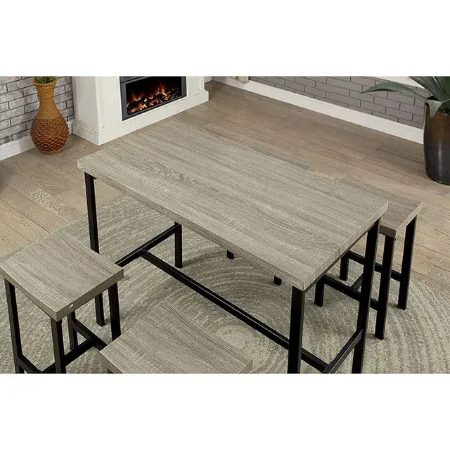 Contemporary Gray, Black Dining Set — Dining Table, main view