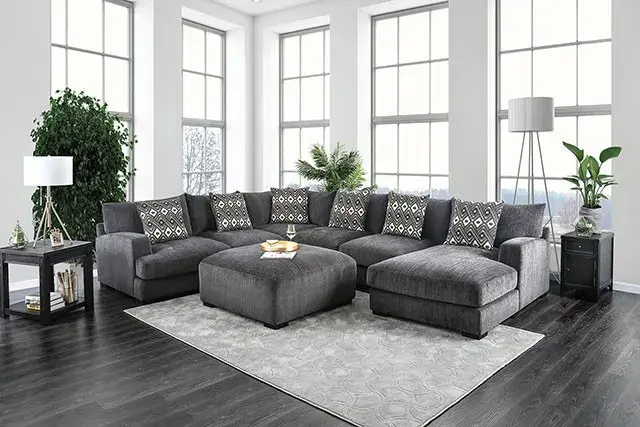 Contemporary Gray Modular Sectional — Sofa, view 11