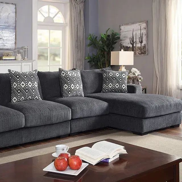Contemporary Gray Modular Sectional — Sofa, view 12
