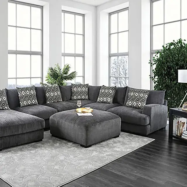 Contemporary Gray Modular Sectional — Sofa, view 5