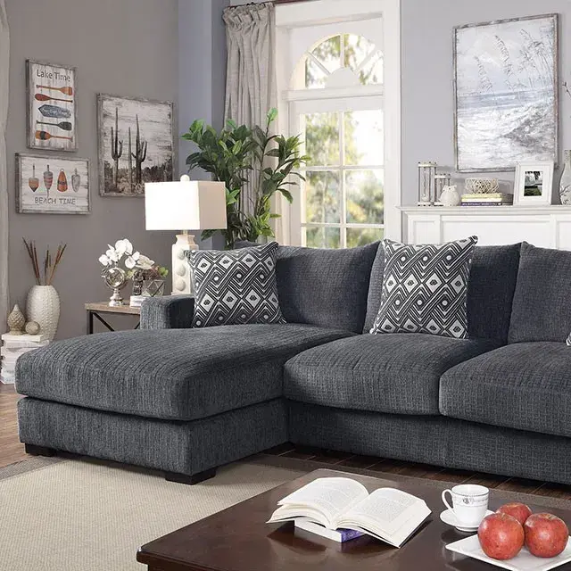 Contemporary Gray Modular Sectional — Sofa, view 7