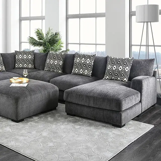 Contemporary Gray Modular Sectional — Sofa, view 8
