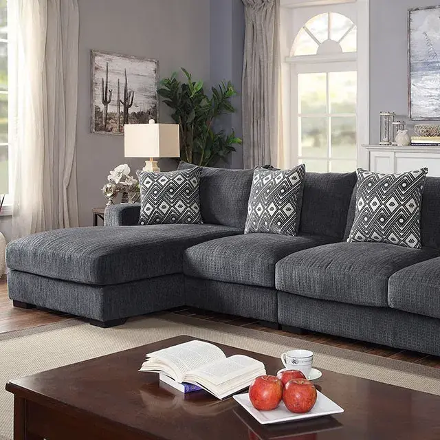 Contemporary Gray Modular Sectional — Sofa, view 9