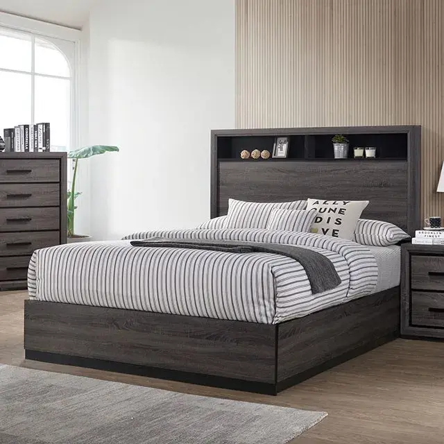 Contemporary Gray Nightstand — Nightstand, view 2