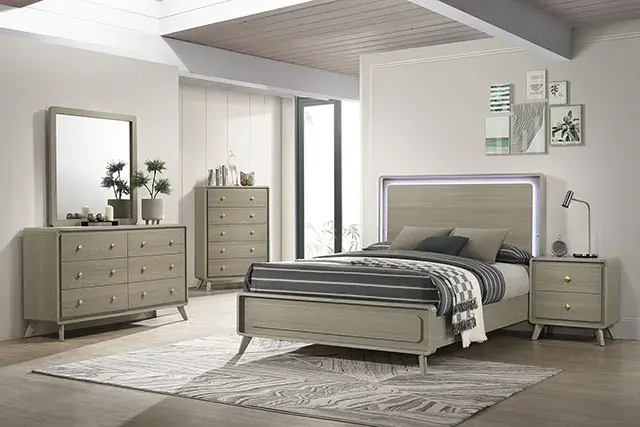 Contemporary Gray Nightstand (Rainier) — Nightstand, main view