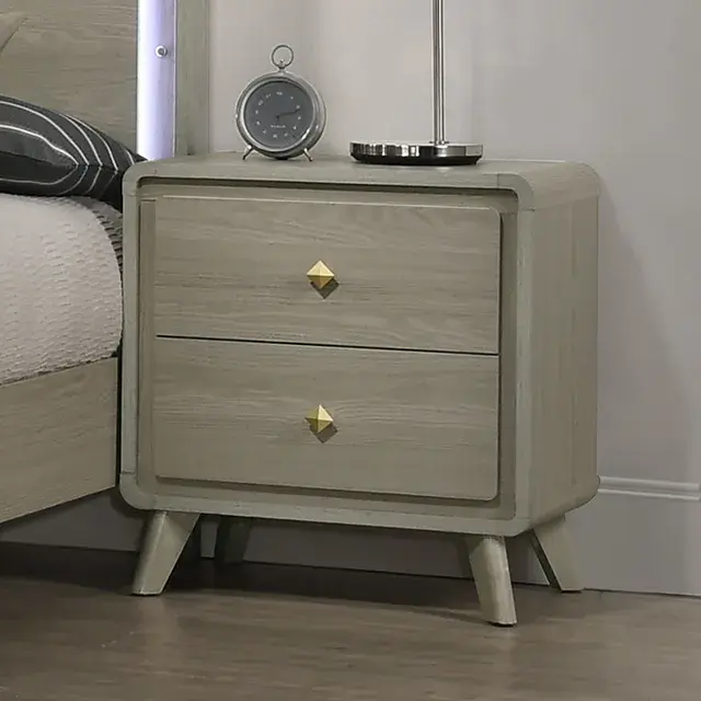 Contemporary Gray Nightstand (Rainier) — Nightstand, view 2