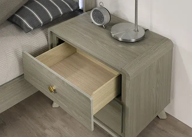 Contemporary Gray Nightstand (Rainier) — Nightstand, view 3