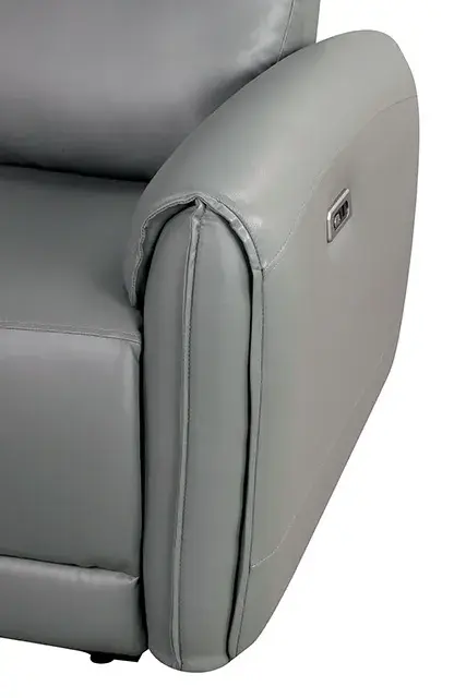 Contemporary Gray Power Reclining Loveseat — Sofa, view 4