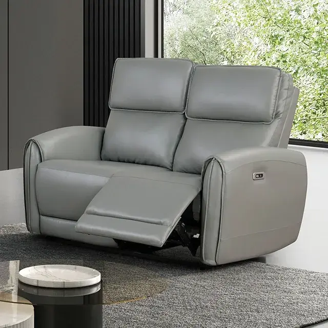 Contemporary Gray Power Reclining Loveseat — Sofa, view 6