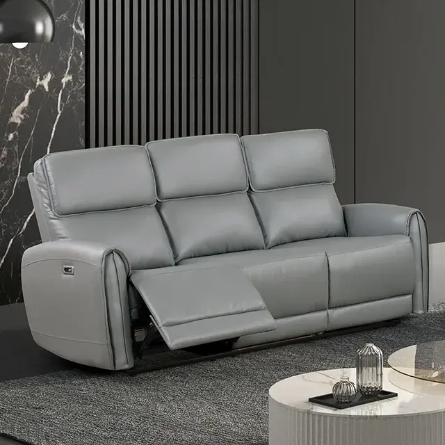 Contemporary Gray Power Reclining Loveseat — Sofa, view 7