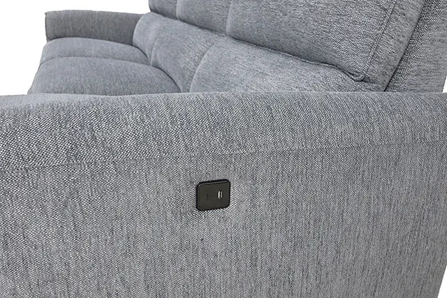Contemporary Gray Power Reclining Sectional — Sofa, view 4