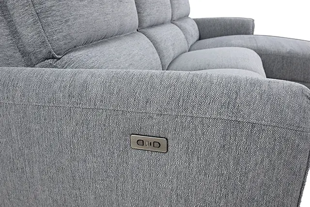 Contemporary Gray Power Reclining Sectional — Sofa, view 6