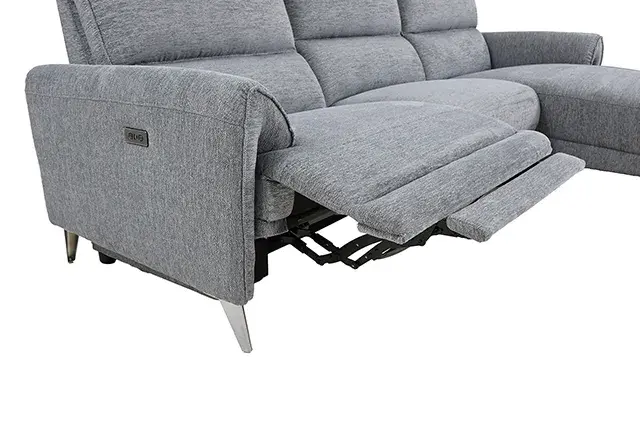 Contemporary Gray Power Reclining Sectional — Sofa, view 2
