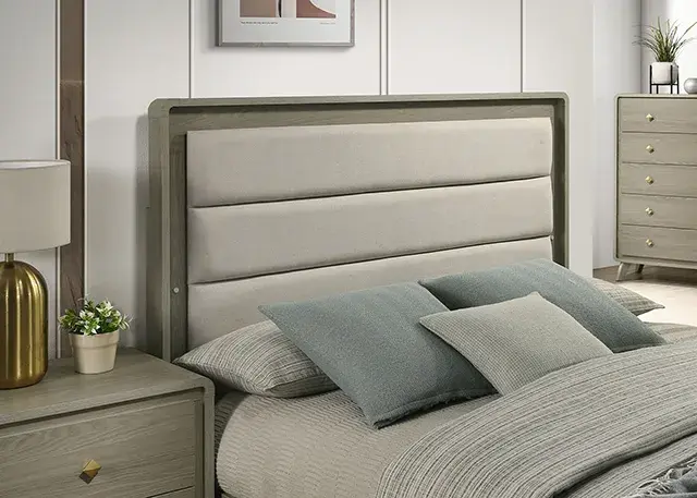 Contemporary Gray Queen Bedroom Set (Rainier) — Bed Frame, view 3