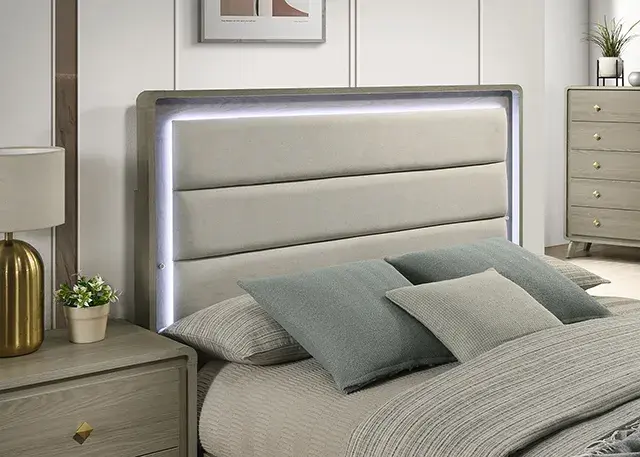 Contemporary Gray Queen Bedroom Set (Rainier) — Bed Frame, view 2