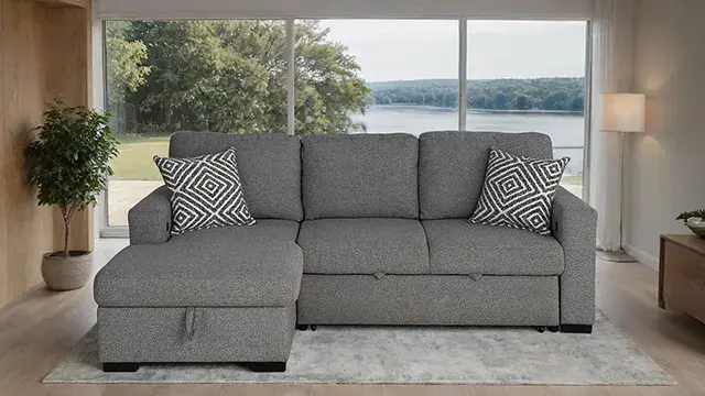 Contemporary Gray Sectional Sofa — Sofa, view 2