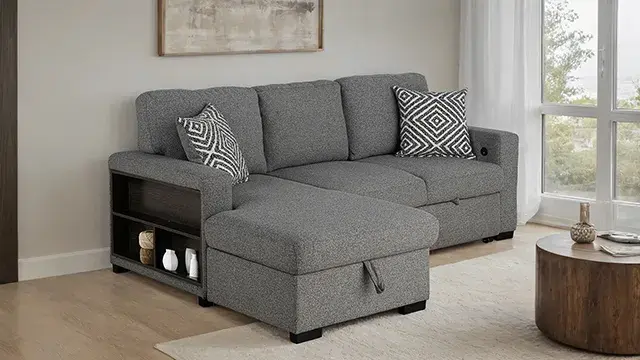 Contemporary Gray Sectional Sofa — Sofa, view 4