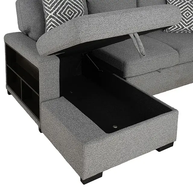 Contemporary Gray Sectional Sofa — Sofa, view 9