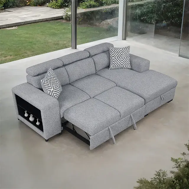 Contemporary Gray Sectional Sofa (Chatteris) — Sofa, main view