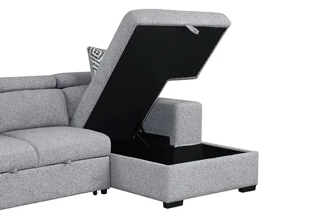 Contemporary Gray Sectional Sofa (Chatteris) — Sofa, view 7