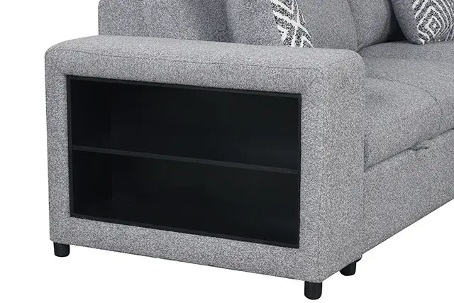 Contemporary Gray Sectional Sofa (Chatteris) — Sofa, view 8
