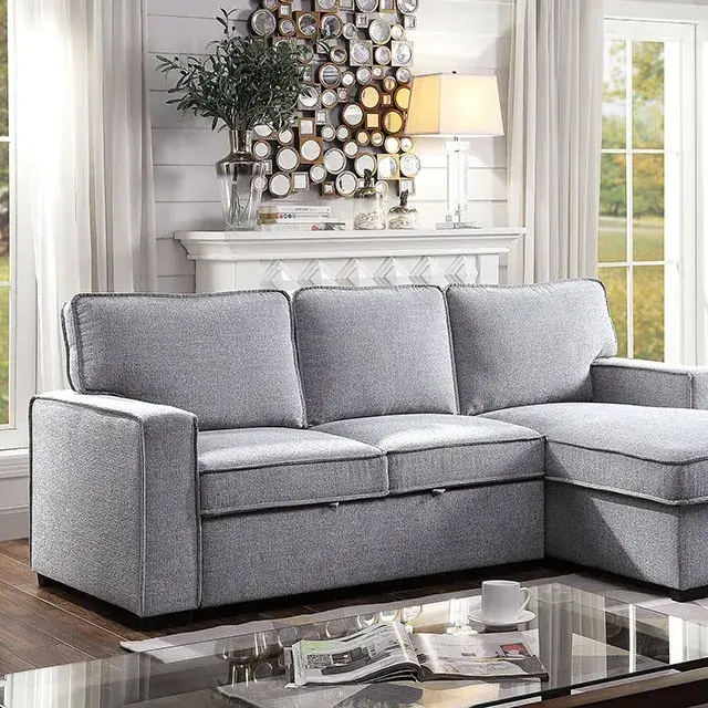 Contemporary Gray Sectional Sofa (Ines) — Sofa, main view