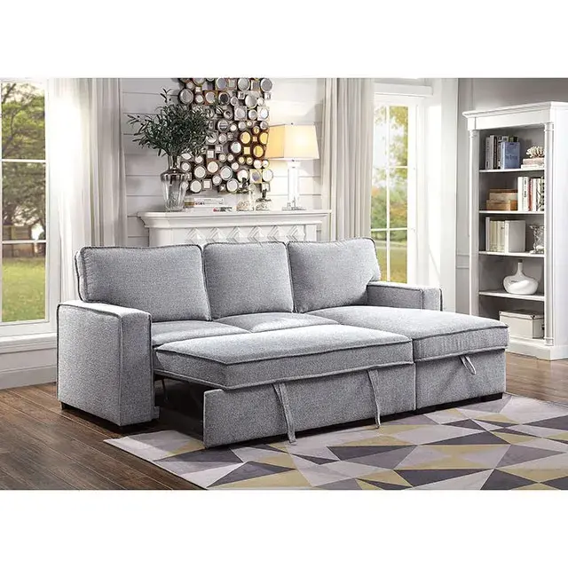 Contemporary Gray Sectional Sofa (Ines) — Sofa, view 2