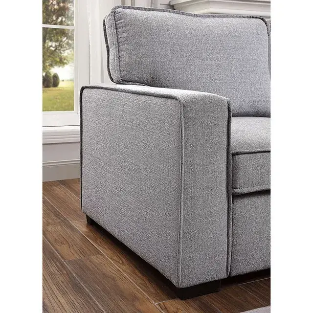 Contemporary Gray Sectional Sofa (Ines) — Sofa, view 5