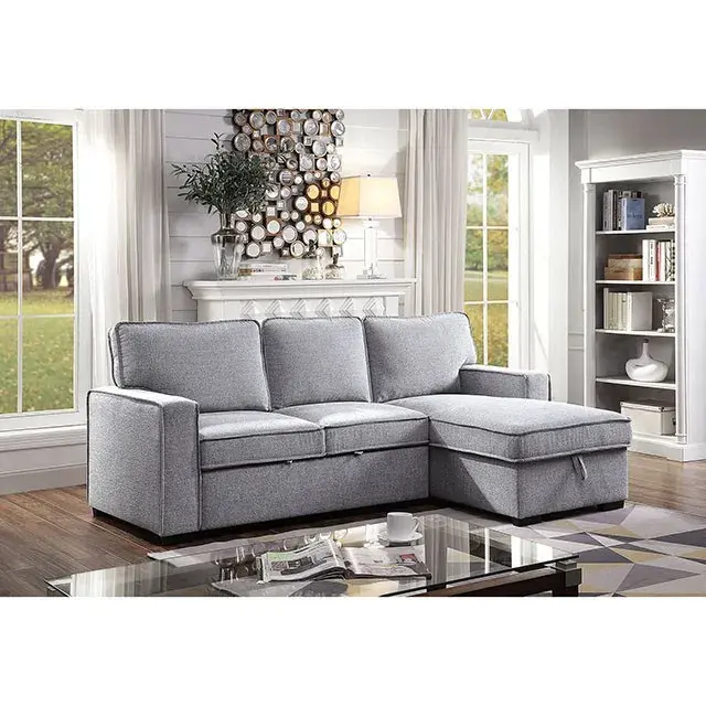 Contemporary Gray Sectional Sofa (Ines) — Sofa, view 6