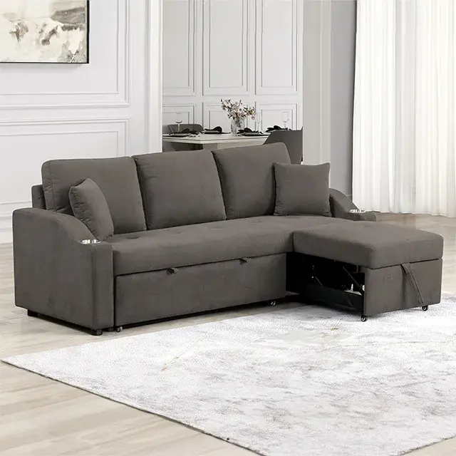 Contemporary Gray Sectional Sofa (Royden) — Sofa, view 2