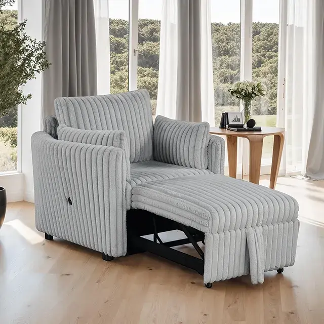 Contemporary Gray Sofa — Sofa, main view