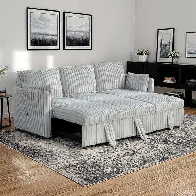 Contemporary Gray Sofa — Sofa, view 3