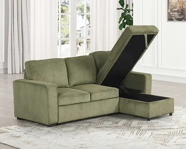 Contemporary Green Sectional Sofa — Sofa, view 3