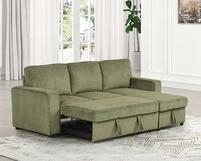 Contemporary Green Sectional Sofa — Sofa, view 4
