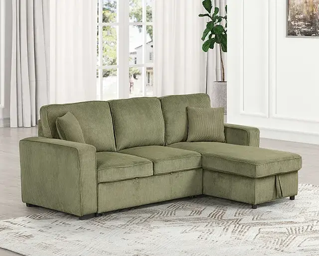 Contemporary Green Sectional Sofa — Sofa, view 5