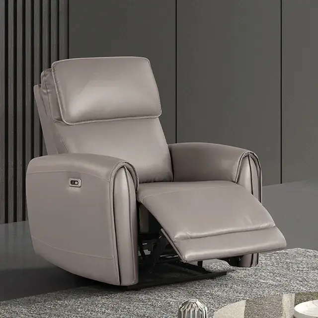 Contemporary Light Brown Power Recliner — Lounge Chair, view 3