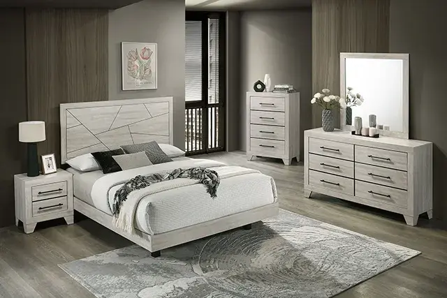 Contemporary Light Gray Nightstand (Dubuque) — Nightstand, view 2