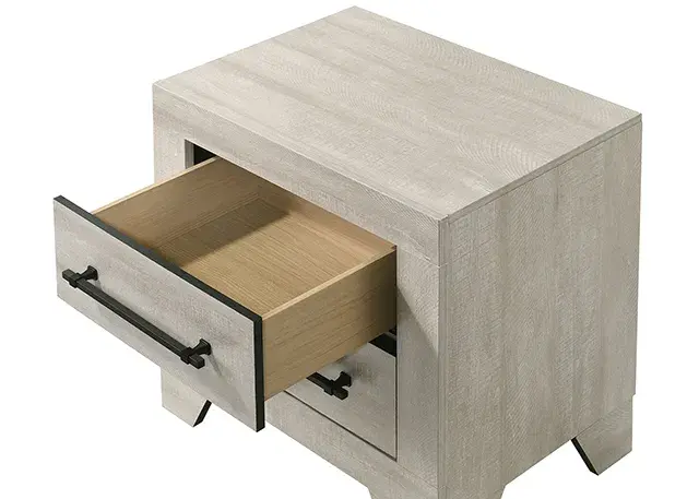 Contemporary Light Gray Nightstand (Dubuque) — Nightstand, view 3
