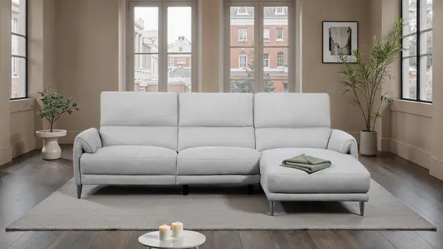 Contemporary Light Gray Power Reclining Sectional — Sofa, view 3