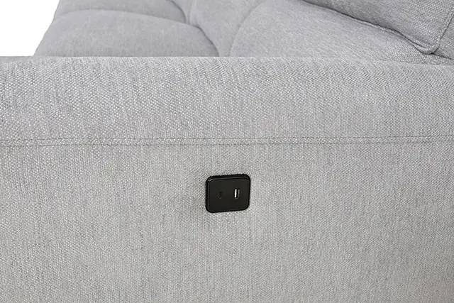 Contemporary Light Gray Power Reclining Sectional — Sofa, view 6