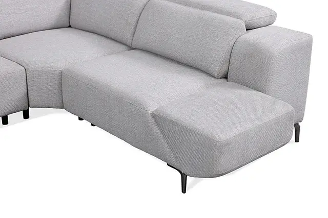 Contemporary Light Gray Power Reclining Sectional (Melancton) — Sofa, view 2