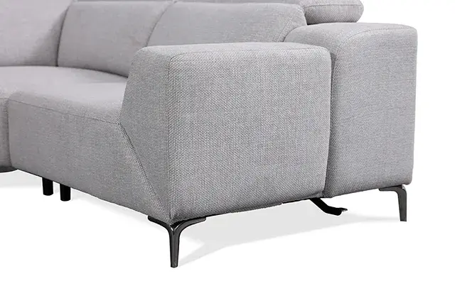 Contemporary Light Gray Power Reclining Sectional (Melancton) — Sofa, view 9