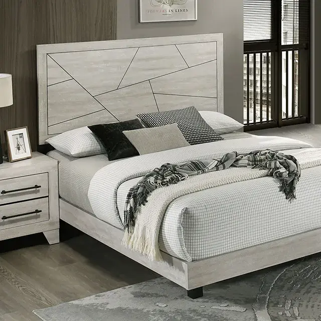 Contemporary Light Gray Queen Bedroom Set — Bed Frame, view 2