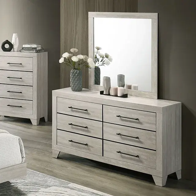 Contemporary Light Gray Queen Bedroom Set — Bed Frame, main view