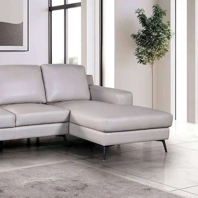 Contemporary Light Gray Sectional Sofa — Sofa, view 2