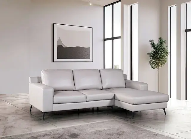 Contemporary Light Gray Sectional Sofa — Sofa, view 4